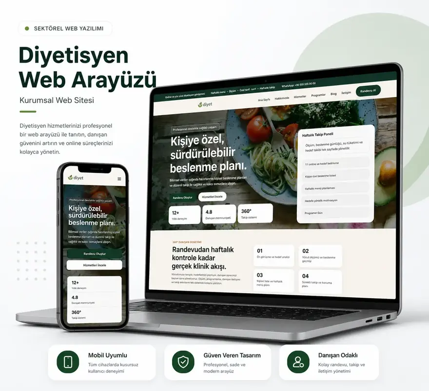 Diyetisyen Web Yazılımı ürün görseli